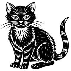vector illustration of black cat