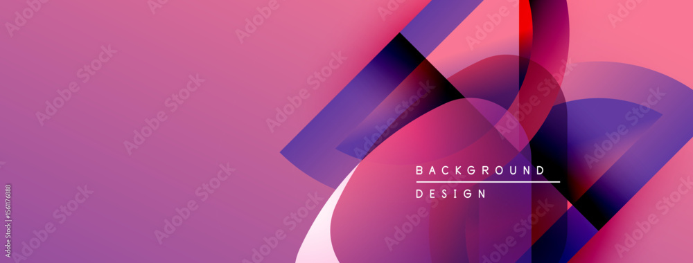 Aufkleber Abstract pink background. Overlapping shapes create dynamic visual effect. Text reads background design. Modern, vibrant composition.