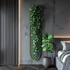 Minimalist Interior Design with Green Wall Planter and Fiddle Leaf Fig Accenting Modern Home