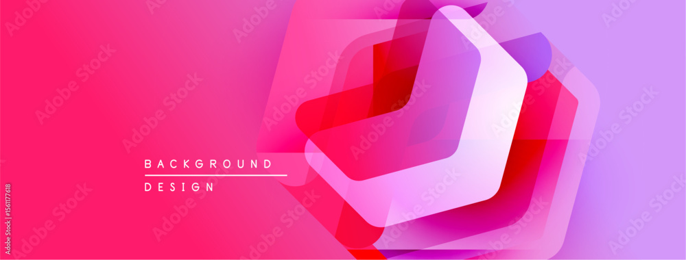 Aufkleber abstract geometric design. pink, purple gradients create layered shapes. modern background suitable 