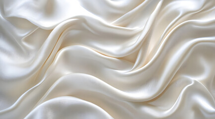 Obraz premium Abstract golden silk background luxury white cloth or liquid wave Abstract or white fabric texture background. Cloth soft wave. Creases of satin, silk, and Smooth elegant cotton.