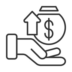 Earning Icon Outline Style. Vector Illustration Design