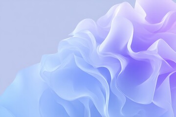 Soft, flowing pastel fabric waves in shades of purple and blue, creating a serene background effect