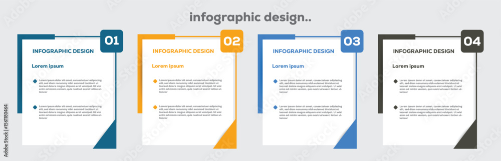 Poster infographic design for business concept with note papers. can be used for info graphics, flow charts