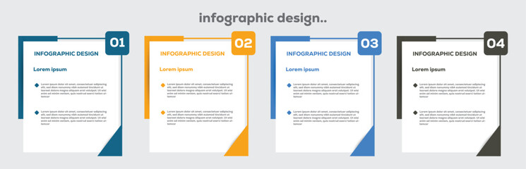 Infographic design for business concept with note papers. Can be used for info graphics, flow charts  and your design. infographic design template with 4 options or steps.