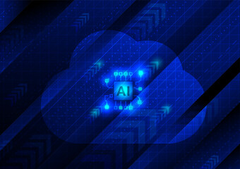 Abstract AI cloud technology growth background concept.