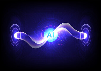 Quantum AI computing technology background concept.