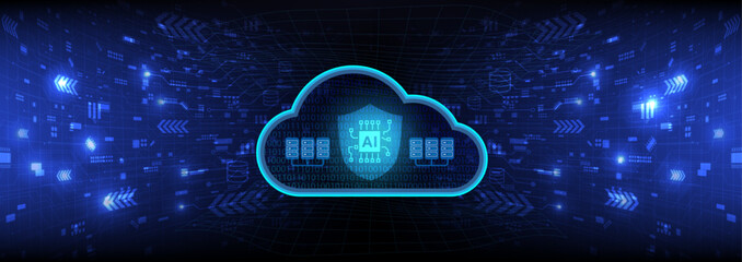 AI solution, cloud storage technology, big data background concept.