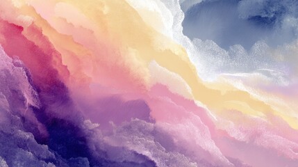 Abstract colorful cloud formations in a vibrant sky at sunset, evoking tranquility and beauty