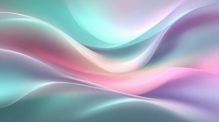 Abstract flowing waves of soft pastel colors creating a serene and calming background atmosphere