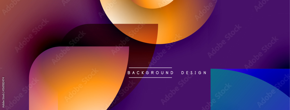 Aufkleber abstract fluid shapes blend, creating vibrant orange, purple, blue gradients. modern design features