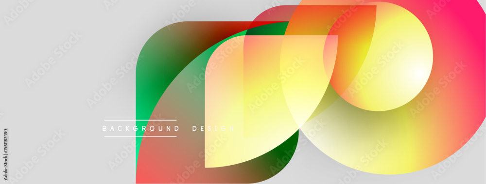 Aufkleber Abstract colorful shapes overlap. Gradient hues create dynamic visual effect. Modern design element for backgrounds, presentations.