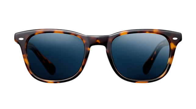 • A trendy pair of polarized sunglasses with sustainable frames, isolated on white background in HD 