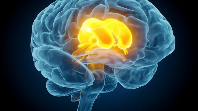 Human brain thalamus anatomy graphic