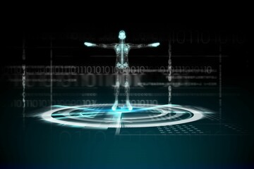 Medical interface in blue and black