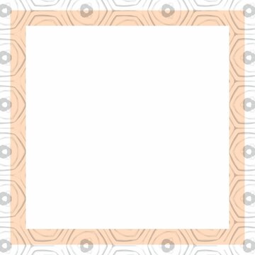 Composition of gray pattern and frame on white backrgound with copy space