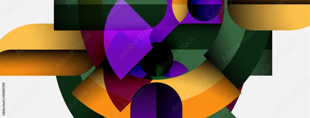 Aufkleber abstract composition featuring geometric shapes, vibrant colors, overlapping forms. modern design, d