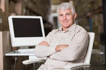 Warehouse manager using computer