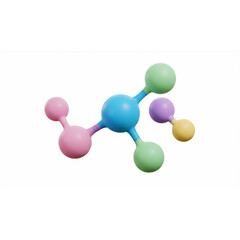 Colorful Molecule Structure Illustration - Science Design Element