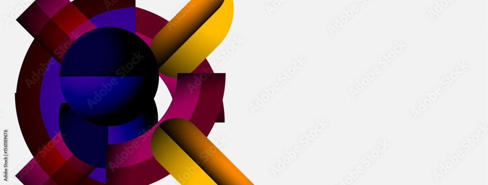 Leinwandbilder abstract geometric design. vivid colors blend, creating dynamic circular pattern. modern aesthetic, 
