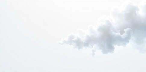 Close-up shot of a single, pure white breath exhaled into crisp, clean air against a stark white background Perfect for concepts of purity, freshness, winter, or cold , tranquil, studio, simple