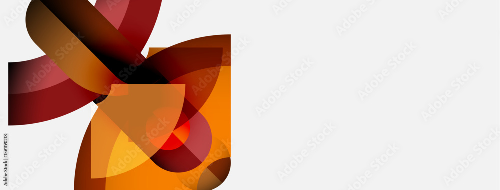 Aufkleber abstract shapes overlap, creating warm color gradients. composition features reds, oranges, browns a