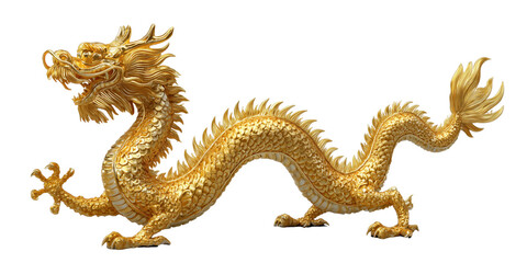 Fototapeta premium 3D Chinese style dragon transparent background