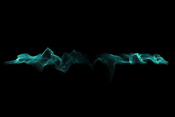 Abstract green glowing black background