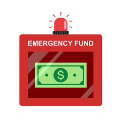 Emergency fund, money. Save savings. Financial aid management. Financial investment vector illustration