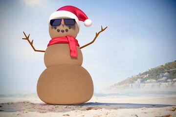 Festive sandman on the beach