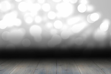 Shimmering light design over boards