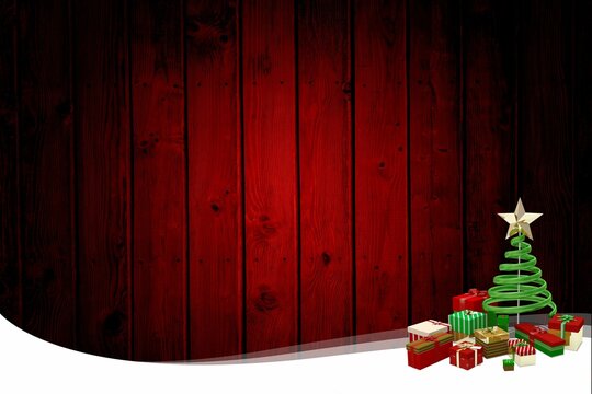 Christmas themed frame with tree