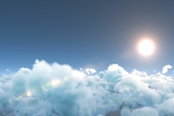Idyllic view of sun over clouds during sunny day