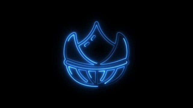 a glowing neon Bowl icon animation video on black background 