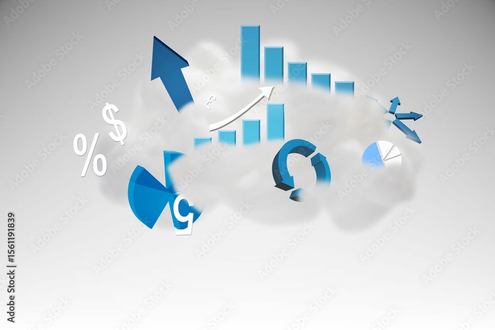 Poster cloud computing graphic with graphs