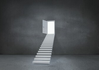 Open door at top of steps