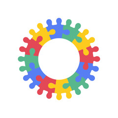 Colorful puzzle vector isolated on white background.	