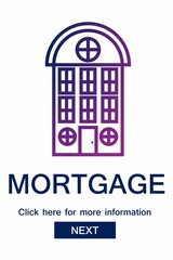 Composite image of mortgage text with icon