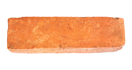 Single old red or orange brick isolated. with clipping path in png file format
