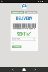 Obraz premium Digital composite image of delivery report