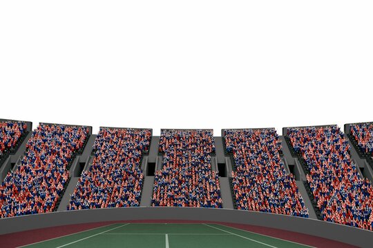Digitally generated image of spectator at stadium