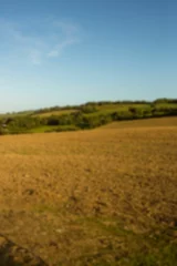 Vitrage gordijnen High angle view of field against blue sky © vectorfusionart