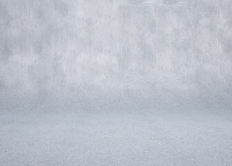 Neutral studio backdrop is showing seamless grey textured floor meeting wall in flat design