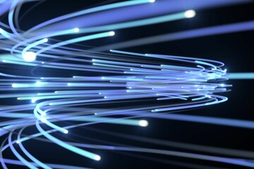 Close-up of digital fiber optics