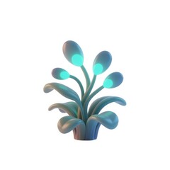 Mysterious Flora: An illustration of captivating flora with glowing elements against an isolated backdrop.