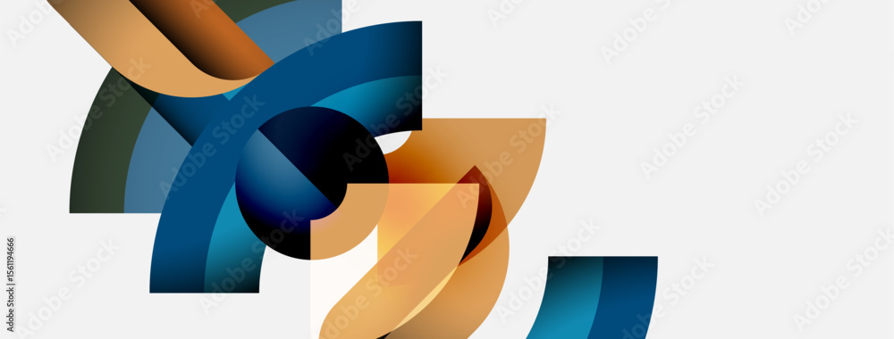 Aufkleber abstract shapes overlap, creating dynamic composition. warm, cool tones blend, suggesting movement, 