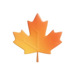 Fototapeta premium Autumn Maple Leaf: A vibrant and cheerful autumn maple leaf shines with a gradient of warm hues, embodying the spirit of the fall season.