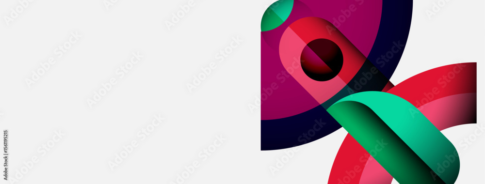 Poster Abstract colorful shapes overlap, creating dynamic composition. Modern design features vibrant hues, smooth gradients. Minimalist aesthetic.