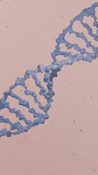 Birth control pills with DNA strands animation on pink background