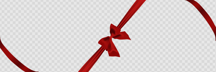 Set of decorative platinum string bow with horizontal thin rope isolated on white background. Vector twine with a bow © luda